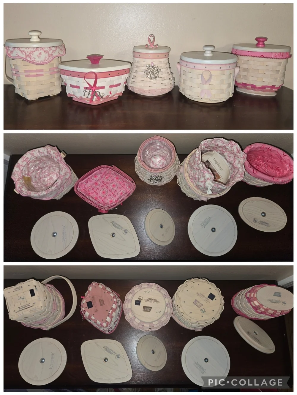 Longaberger Handmade Baskets Horizon Of Hope Bundle Of 27